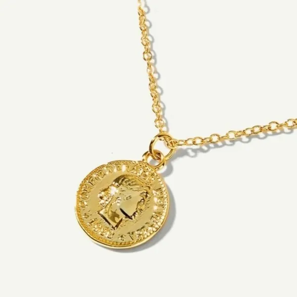3/$30 💛 Coin Pendant Necklace Gold - Image 3