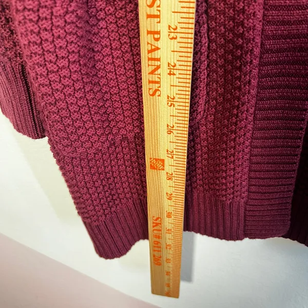 GAP Women's Long Sleeve‎ Cardigan Sz Small Soft Cozy Relaxed Fit Textured Red - Image 6