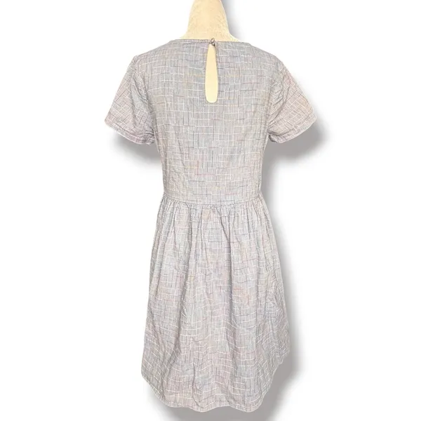 ModCloth Blue Rainbow Plaid Babydoll Dress Cottagecore Midi Dress Size Small‎ - Image 6