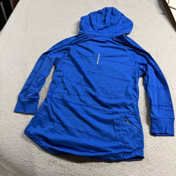 Running Dri-Fit Blue Hooded 1/4 Quarter Zip Active Top Size Large EUC - Image 5