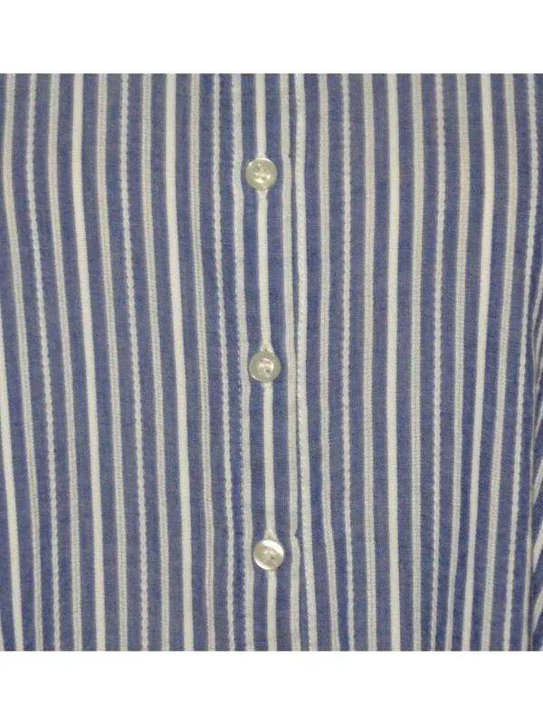 Retro Modcloth Blue Striped Lace Trim Long Sleeve Top Peter Pan Collar Size 4X - Image 4