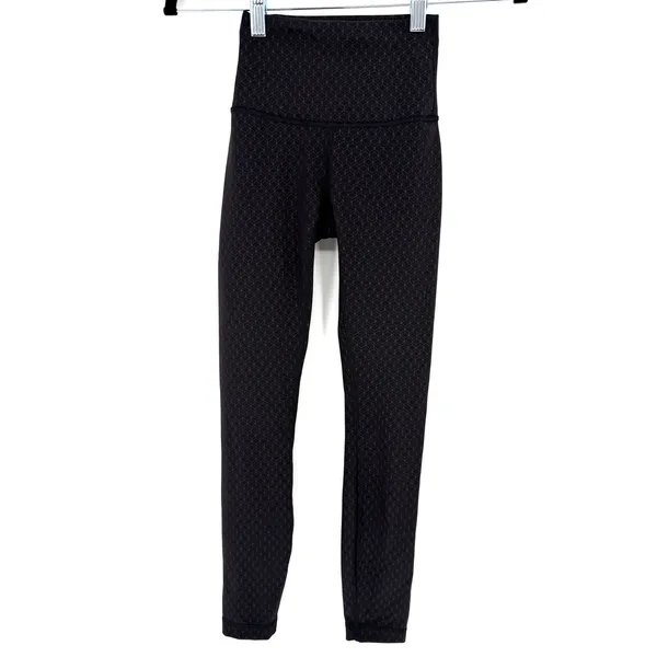 Lululemon Wunder Train High-Rise Tight 25" Size 0 Geo Tile Emboss Black - Image 4