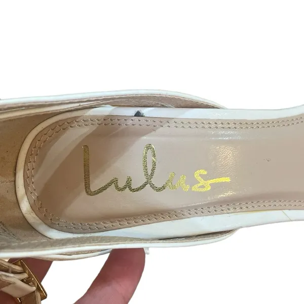 Lulus Shayla White Ankle Strap Heels Womens Size 8.5 - Image 11