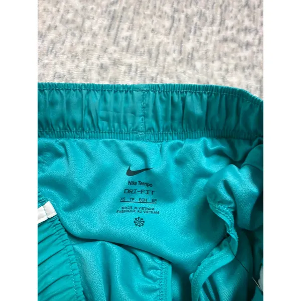 Nike Tempo Womens Running Shorts Teal‎ Blue White Mid Rise 3 Inch Size XS NWT - Image 5