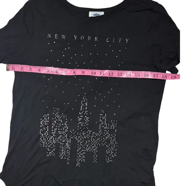 Old Navy Women's Graphic Short Sleeve Glitter NYC Graphic Tee Sz M - Image 4