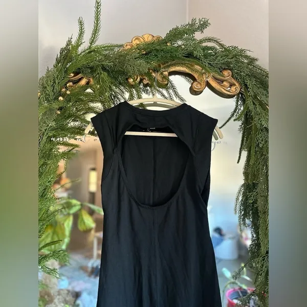 Free people Simone open back black midi dress nwt Xs - Image 4