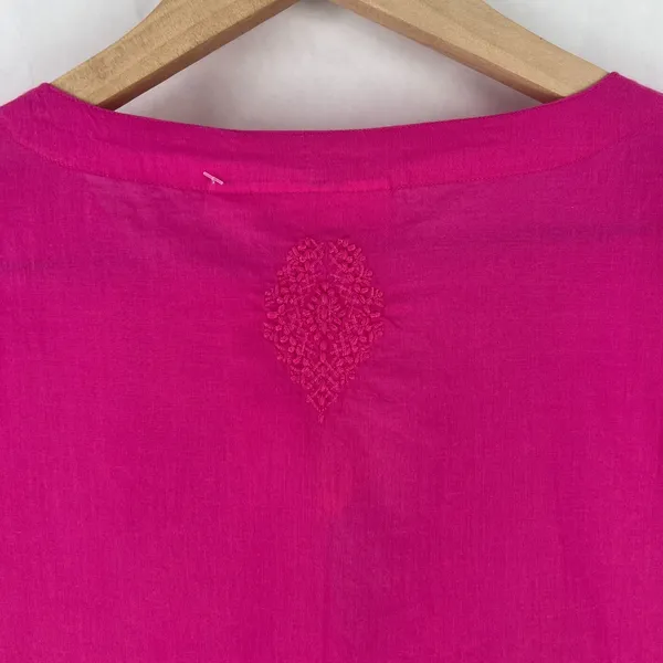 Roller Rabbit Tangier Kurta Tunic Womens XS‎ Pink Cotton Split Neck Cotton - Image 11