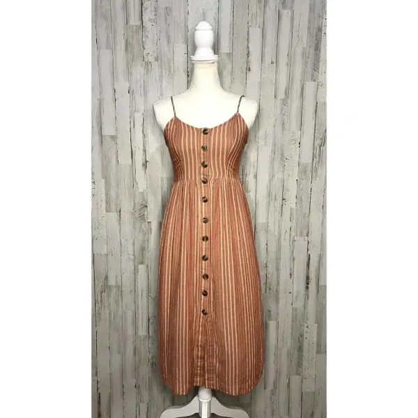 American Eagle‎ Women's Striped Button Down Midi Dress Size XS Multicolor - Image 2