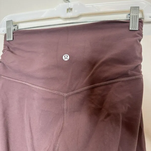 Lululemon Align High Rise Cross Waist Crop 21” Leggings Size 6 Taupe Purple - Image 4