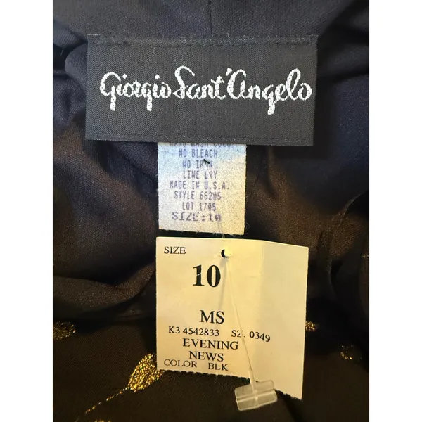 Giorgio Sant Angelo Black Gold Floral Midi vintage y2k‎ fairy boho whimsigoth - Image 4