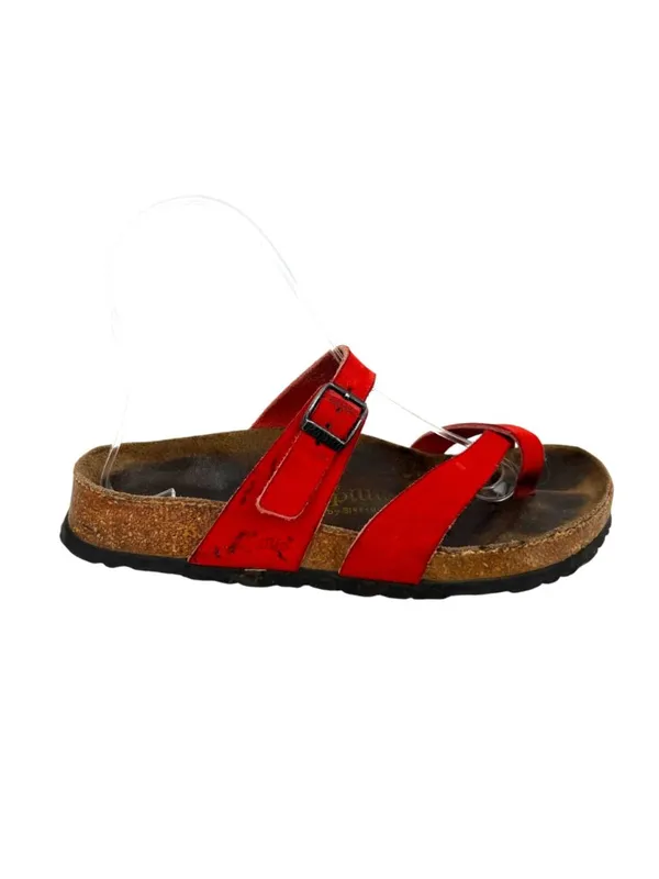 Papillio By Birkenstock Red Sueded Sandals Boho Gorpcore Size 36 US 5-5.5 - Image 4