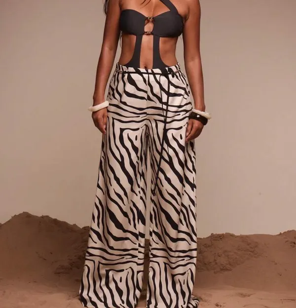 Shein Resort Beaded Zebra Pants - Image 2