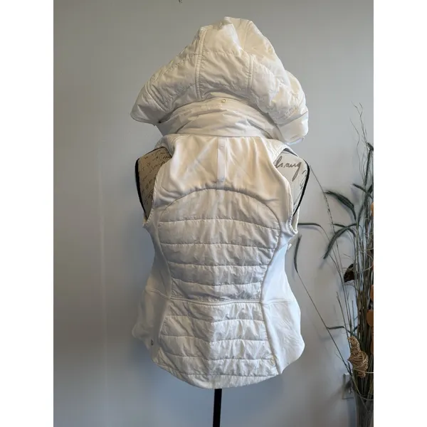 Lululemon Another Mile Full Zip Vest Hooded White Second Release‎ W4BSCS Sz 2 - Image 3