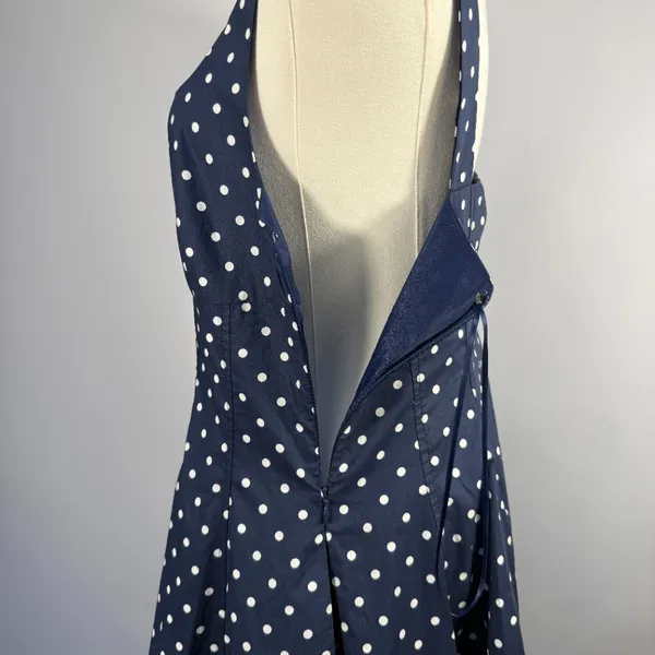 Pinch Noelle Navy Polka Dot Tank Midi Dress, Size M, NWT - Image 7