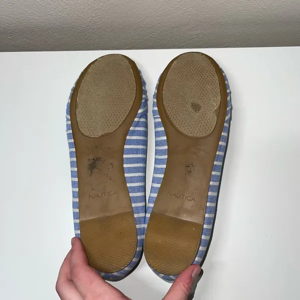 Bayard Blue & White Striped Knotted Slip-on Flats - Image 10