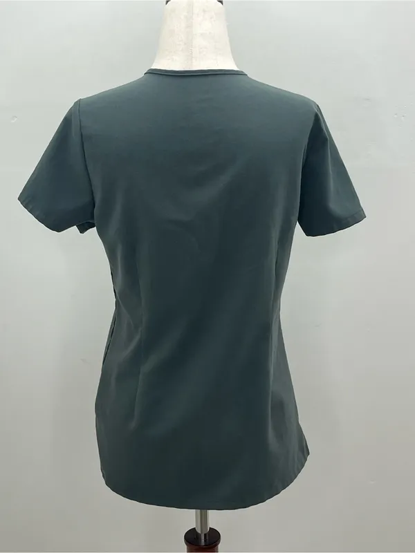 Figs Technical Collection Womens Dark Gray Slate Short Sleeve Scrubs Top XXS - Image 5