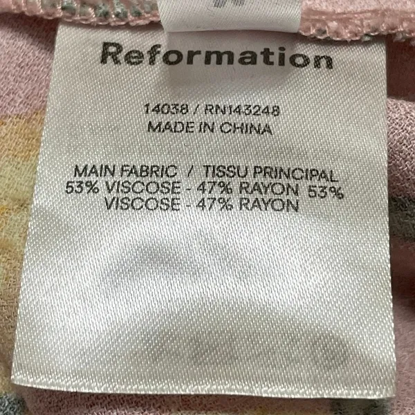 Reformation Chianti Pink Conga Tropical Floral Cami Sleeveless Midi Slip Dress M - Image 5