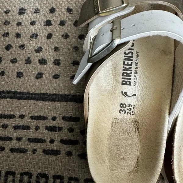 Birkenstock White/Gold Arizona - Image 3