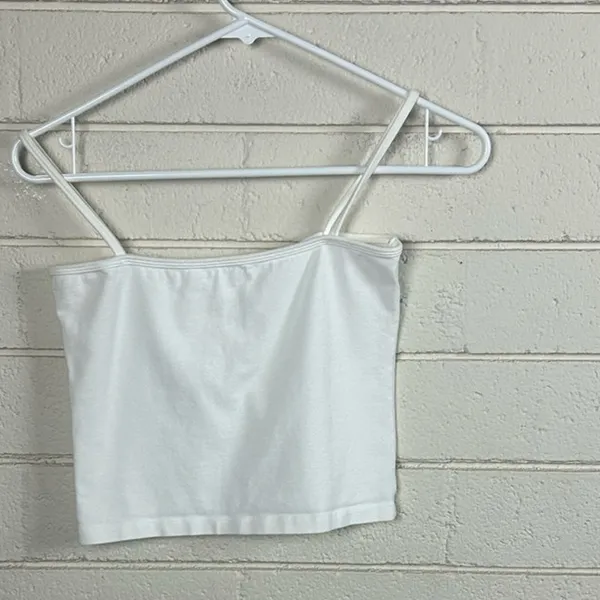 Brandy Melville White Cropped Tank one size - Image 5
