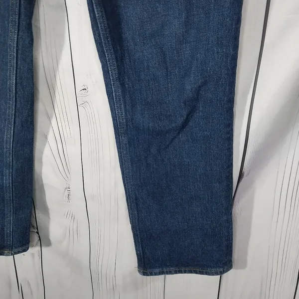 Abercrombie & Fitch Dark Blue The 90's Straight Leg Mid Rise Curve Love Jeans - Image 4