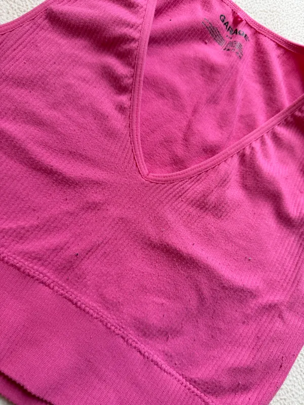 Garage Hot Pink Tank V-Neck Top - Image 2