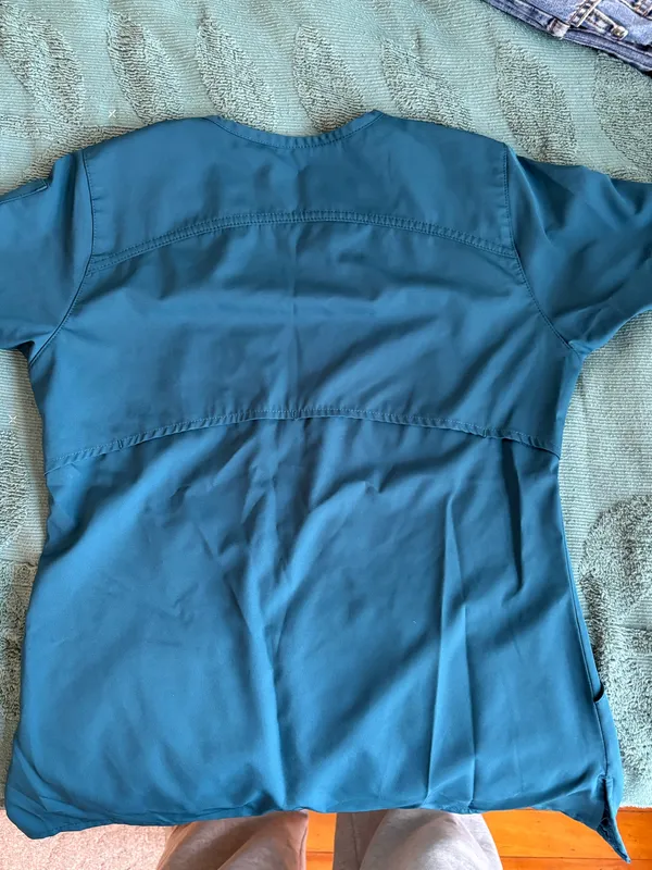 Caribbean Blue Carhartt Scrub Top - Image 3