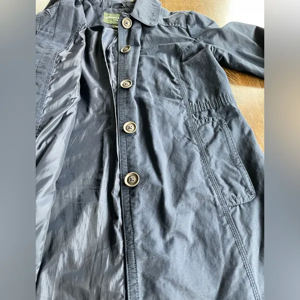 Eddie Bauer Navy Christine Trench Coat Cotton Nylon Preppy Classic - Size XS - Image 3