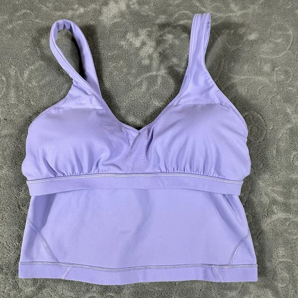 Lululemon Align Tank Top Women 8 Purple Cropped Built In Bra Pads Athletic Yoga - Image 5
