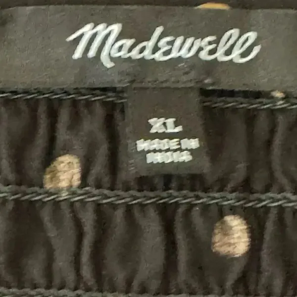 Madewell Black Gold Lucie V-Neck Smocked Mini Oval Dot Baby Doll SZ XL #1862 - Image 16