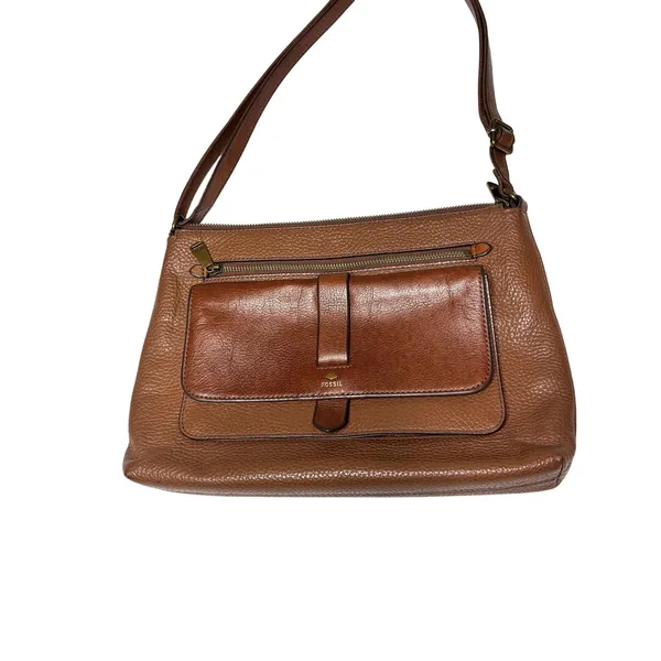 Fossil Medium Kinley Brown Leather Crossbody Purse - Image 2