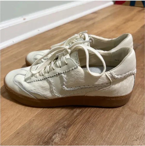DV by Dolce Vita Notice Stitch- Ivory Calf Hair Sneaker-Size 9 - Image 5