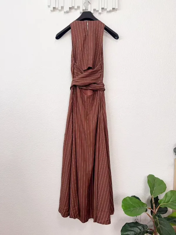 En Saison Adelaide Maxi Dress Brown Ivory Small $176 - Image 5