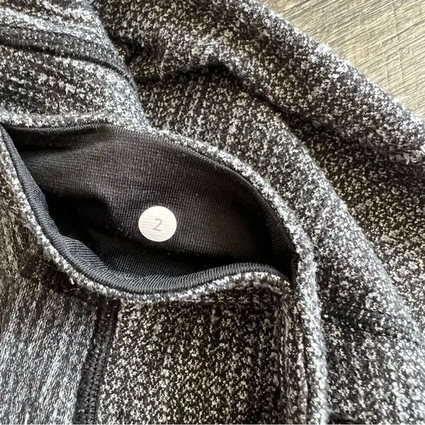 Lululemon Wunder Under Pant Coal Mini Check Pique Texture Knit Leggings Size 2 - Image 7