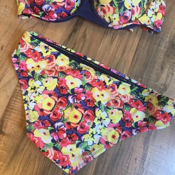 ‎2 piece floral bikini Pink - Image 4