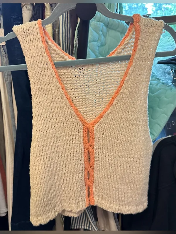 NWT Free People Sicily Shell Sweater - ivory combo - Medium - Image 8