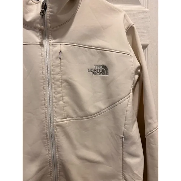 The North Face Apex Bionic Softshell Jacket Womens‎ Off White Cream Full Zip - Image 2