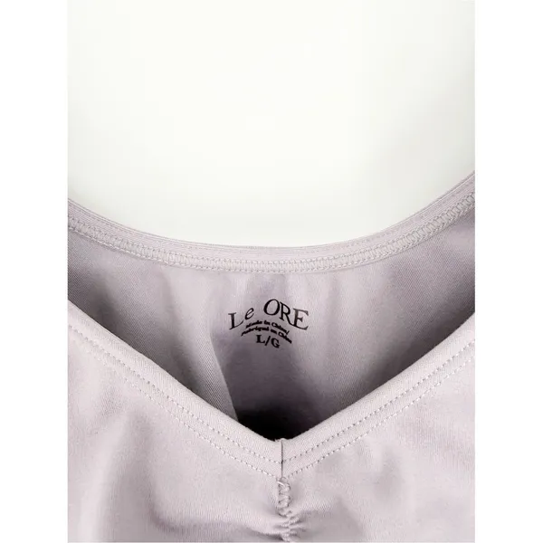 Le Ore Long Sleeve V-Neck Fitted Top‎ Women's L Purple Coquette - Image 5