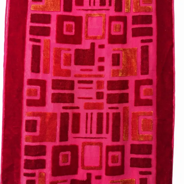 Whimsigoth Red Velvet‎ Burnout Scarf Fringe Gothic Art Deco Long Wrap 9.5Wx76H - Image 4