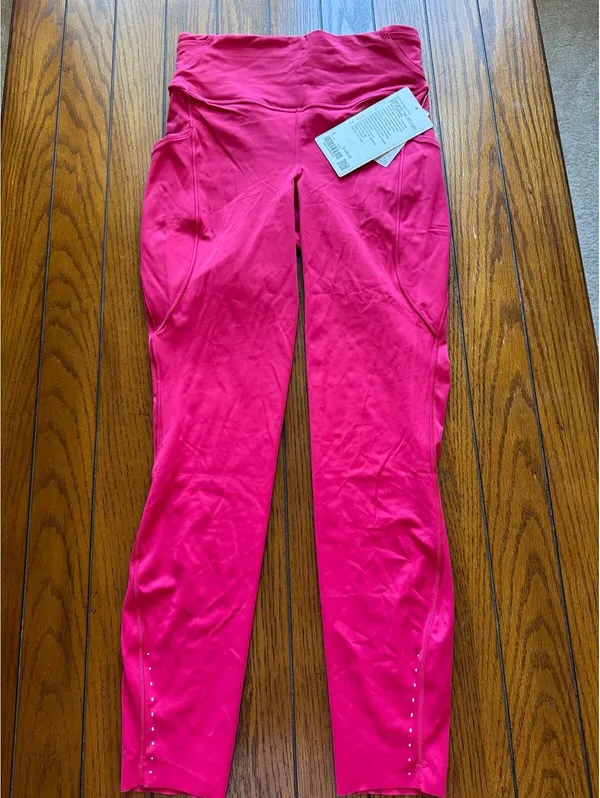 Lululemon Fast & Free High Rise 25” With Pockets Mulberry Spark Size 6 NWT - Image 2
