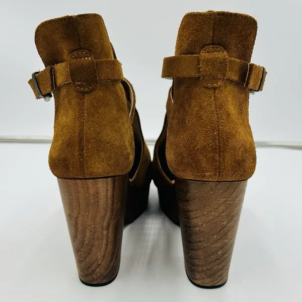 Free People Cedar Clog in Suede Brown Women’s Sz EUR 41 US 10.5-11 Wooden Heel - Image 6
