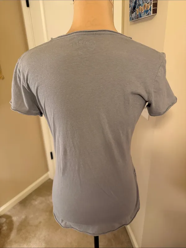 Converse Gray Striped V-Neck Tee - Image 4