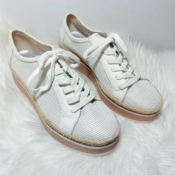 DOLCE VITA Telah White Mesh Platform Shoes - Image 4