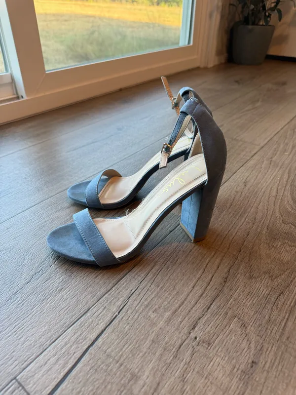 Lulus Denim Blue Heels - Image 4