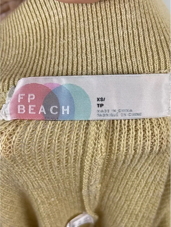 Free People FP Beach Malibu Knit Shorts Beige XS High Rise Coastal Boho - Image 2
