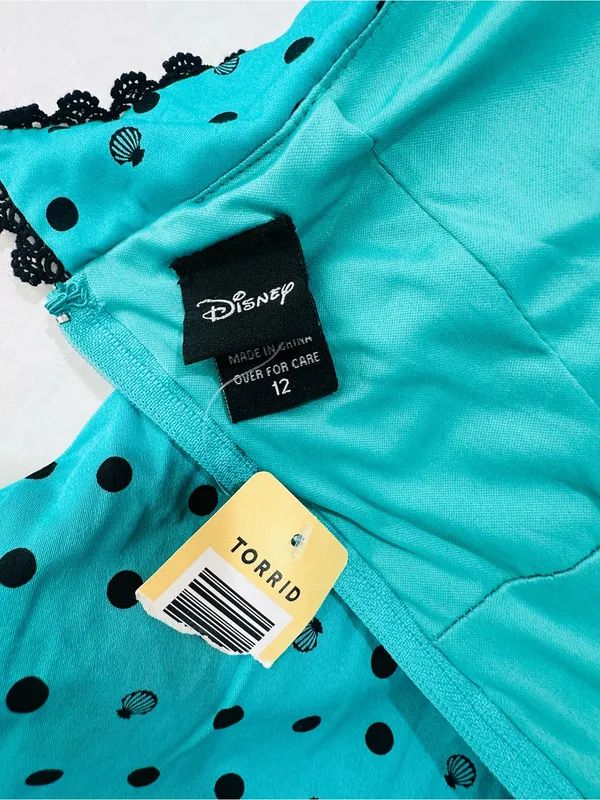 Disney torrid Teal Polka Dot Dress with Black Accents - Image 6