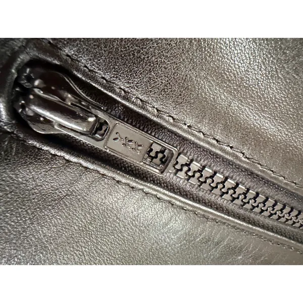Bullskins Vintage Leather Motorcycle Jacket Side Lace Biker Black Womens M 14 - Image 14