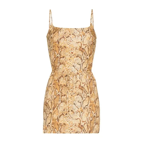 Reformation‎ Vivette Snake Print Mini Dress Square Neck Spaghetti Strap Coquette - Image 2