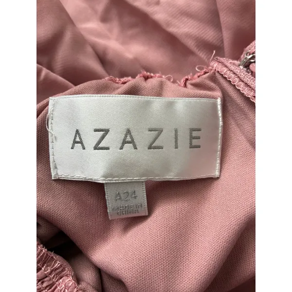 AZAZIE Blush Pink Maxi Dress Criss Cross Open Back Tie Waist - Image 6
