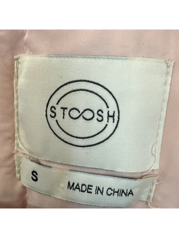 Stoosh Womens Small Pink Floral Quilted Vest Front Bow Lightweight Jacket EUC - Image 2