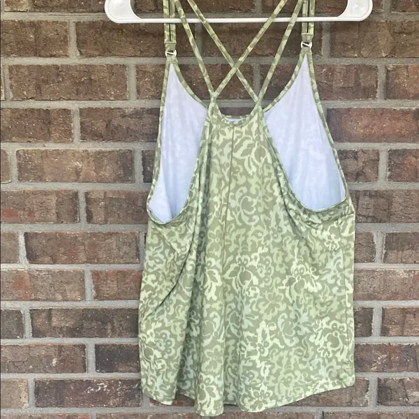 Nike Light Green Printed Crisscross Back Cami - Image 2